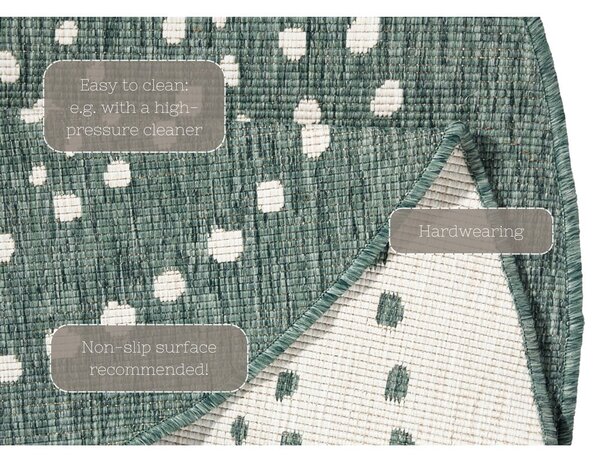 Tappeto bifacciale verde per esterni, Ø 140 cm Bali - NORTHRUGS