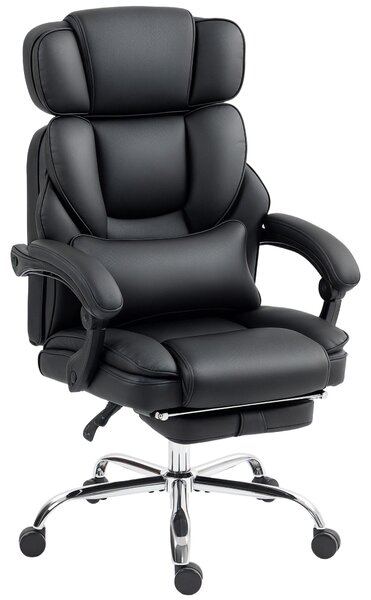 HOMCOM Sedia da ufficio Sedia da scrivania ergonomica con supporto lombare Nero