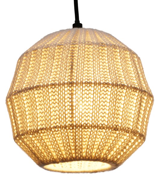 Plafoniera moderna in cotone lavorato a maglia modello - Wakasa, bianco, 18*20*20 cm, Plafoniere classiche e moderne