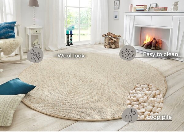 Tappeto rotondo crema ø 133 cm Wolly - BT Carpet