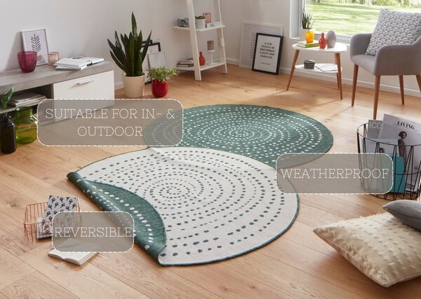 Tappeto bifacciale verde per esterni, Ø 140 cm Bali - NORTHRUGS