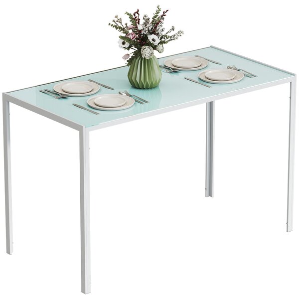 HOMCOM Tavolo da pranzo da cucina per 4 persone, tavolo da pranzo in metallo per cucina