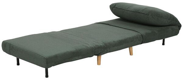 HOMCOM Divano letto 2 in 1, poltrona letto, materasso pieghevole, letto per ospiti, letto pieghevole, verde