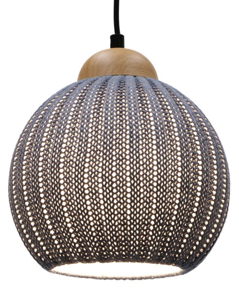 Plafoniera moderna in cotone lavorato a maglia - Kitami pigeon blue, 22*20*20 cm, Plafoniere classiche e moderne