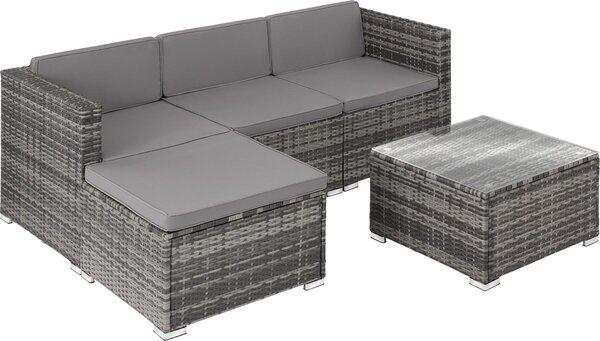 Tectake® Rattan Lounge Lignano per 3-4 persone resistente