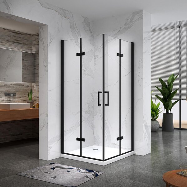 Cabina doccia pieghevole i-flair 90x90x180 cm in vetro di sicurezza trasparente da 6 mm - DK11