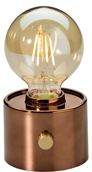 Lampada da tavolo LED vintage a forma di lampadina a incandescenza Edison con batteria ricaricabile, USB-C, dimmerabile tramite interruttore rotante – decorazione moderna in bronzo