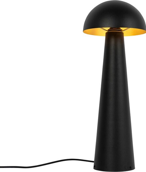 Lampada da esterno nera a forma di fungo, 65 cm