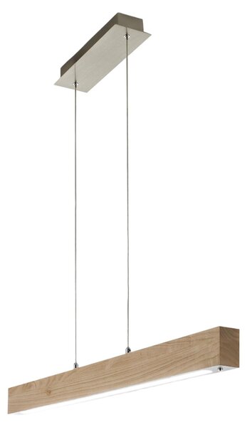 Lampada a Sospensione Badia LED 43W 4320lm 3000K Struttura in Metallo e Legno Quercia Dimmerabile Design Moderno Lunghezza 110cm Classe 1