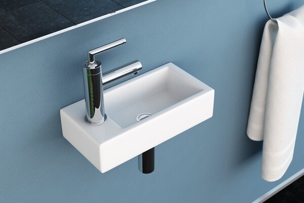 NEG Uno41H lavabo sospeso extra piccolo con materiale di fissaggio Orientamento: foro per rubinetto a sinistra
