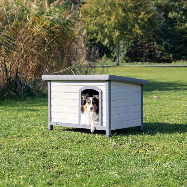 Cuccia per cani Trixie Natura con tetto piatto L 116 x 82 x 79 cm, grigio