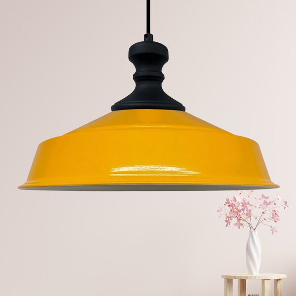 Lampada a sospensione Asletl Nero-Knob Lampada da cucina a sospensione 40 cm - Giallo