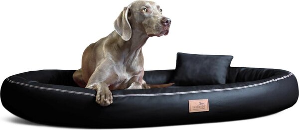 Tierlando® Letto ortopedico per cani GILBERT ORTHO Morbido LATEX in Pelle finta - Dimensioni: 85x65cm | Colore: 03 Nero