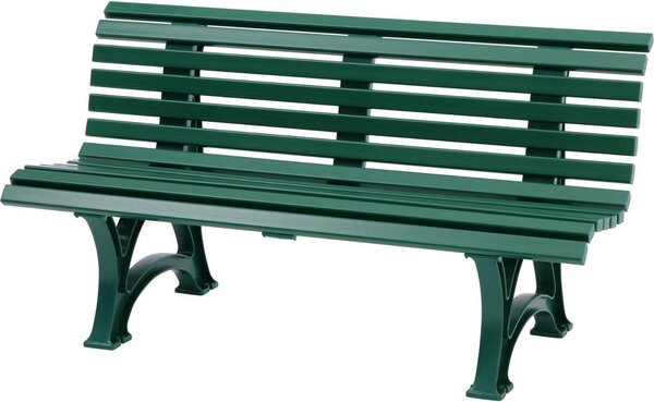 Panchina da giardino Jamaica | 3 posti | Verde | HxLxP 80x150x64cm | Plastica resistente agli agenti atmosferici e ai raggi UV | Panchina da parco Panchina da esterno Balcone da giardino Terrazza