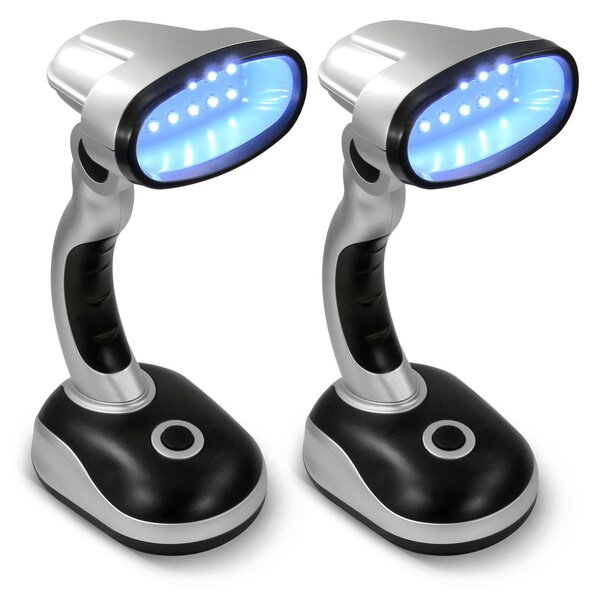 2x Lampada da tavolo portatile con 12 LED, senza fili, angolo di illuminazione regolabile, Eaxus