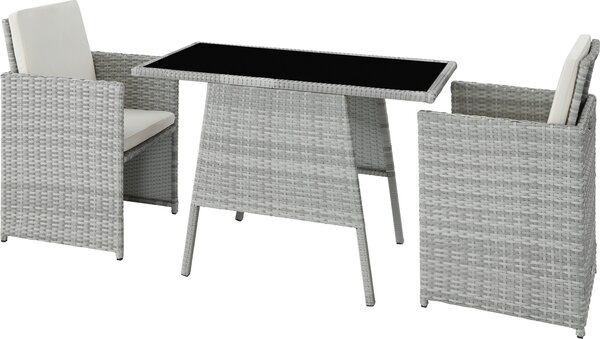 Tectake® Gruppo di seduta in rattan Lausanne per 2 persone