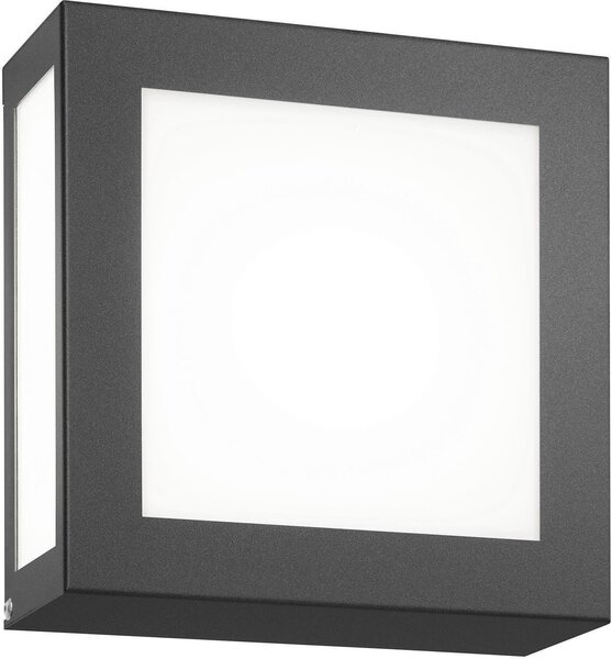CMD 18 applique in acciaio inox antracite quadrata IP44 E27 22x22cm