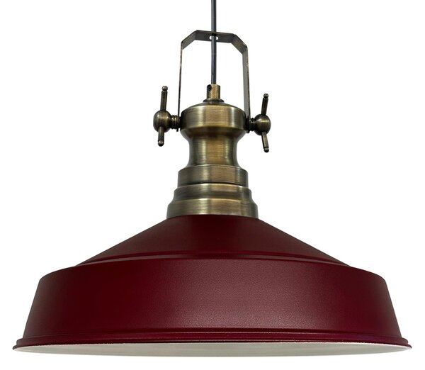 Lampada a sospensione Asletl Lampada a sospensione Industrial in metallo Ø41 cm, rosso bordeaux Lampada a sospensione