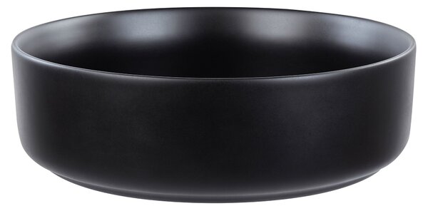 BELIANI Lavabo da appoggio in Vetroceramica nera rotondo ⌀ 36 cm bagno moderno