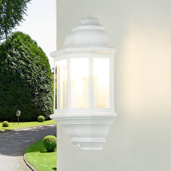 Lampada a parete da esterno IP44 bianco E27 vetro alluminio lampada da esterno marittima parete giardino cortile