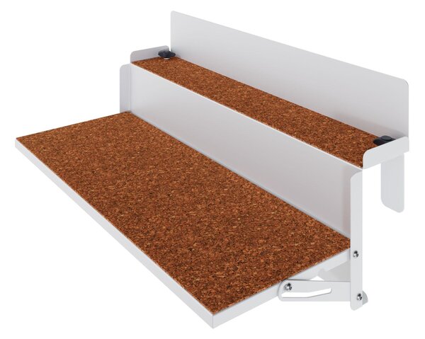 LEVIRA Tavolino da balcone pieghevole 64x35x29 cm Bianco – Tavolino da balcone in metallo