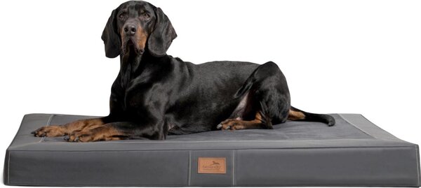 Tierlando® OSCAR VISCO materasso ortopedico per cani in Pelle finta velour - dimensioni: 150x100cm | colore: 02 graphite
