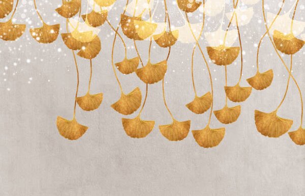 Illustrazione Abstract golden leaf art Rich texture, Luzhi Li