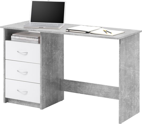 Scrivania >Mack< (L/A/P 123 x 76 x 50 cm) in cemento - 123x76x50cm (LxAxP)