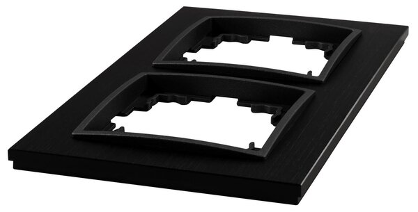 Cornice MCPOWER, FLAIR, a 2 ganci, alluminio nero, cornice di copertura per prese di corrente