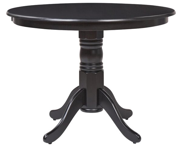 BELIANI Tavolo da pranzo nero in MDF con impiallacciatura di legno di gomma, diametro 100 cm, per 4 persone, forma rotonda, stile vintage e retrò