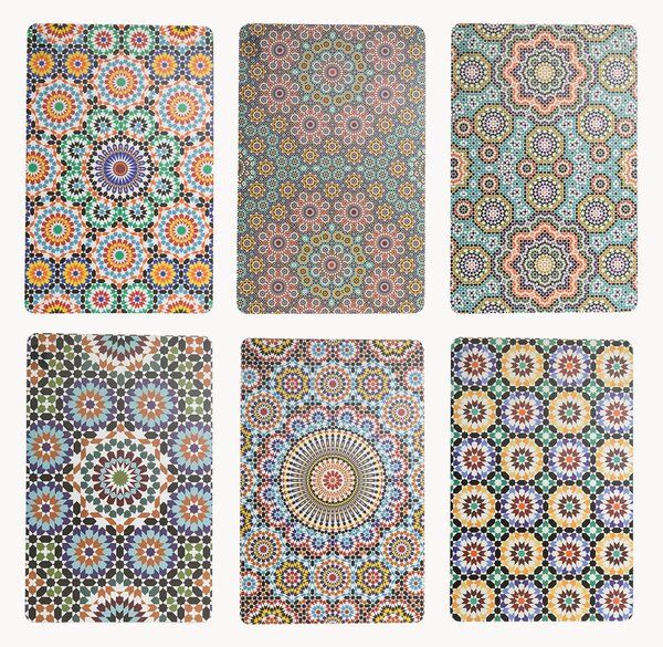 Set di 6 tovagliette americane con stampe su entrambi i lati Marrakesch Doubleface