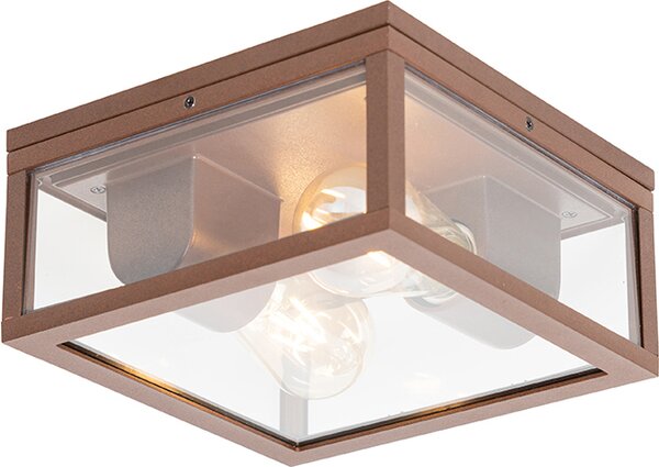 Plafoniera industriale color ruggine IP44 a 2 luci Charlois