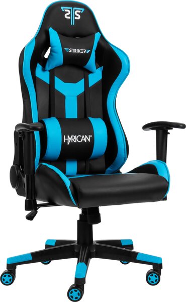 Sedia da gaming Hyrican Striker WZ603 Copilot, Pelle finta, braccioli 2D, struttura in acciaio, nero/blu