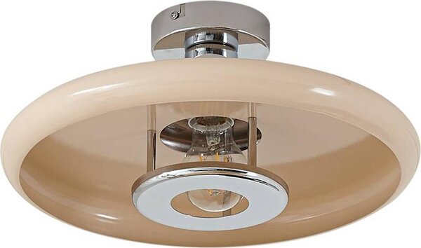 Lindby plafoniera Branford, retrò, Ø 35 cm, beige, metallo