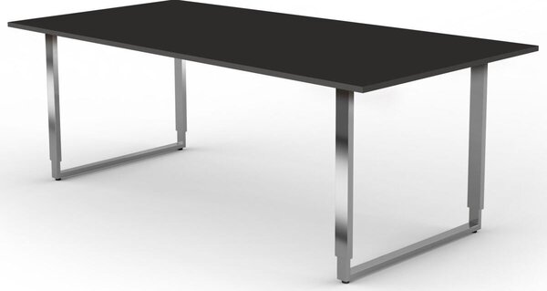 Scrivania Aveto, regolabile in altezza manualmente, antracite, dimensioni piano d'appoggio:200 x 100 cm