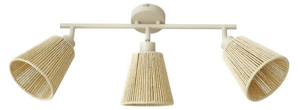 Faretto da soffitto Lindby Anuva, 72 cm, a 3 luci, beige, carta