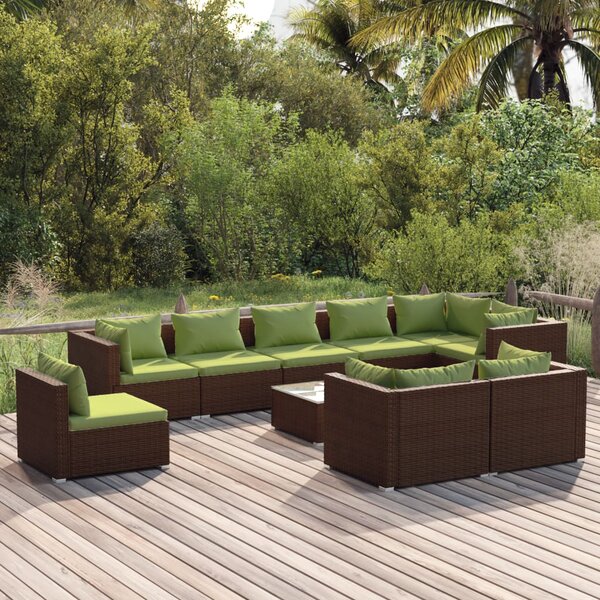 Outsunny Set Mobili da Giardino 4 Pezzi in Rattan PE, Salotto da Esterno  con 1 Divano, 2 Poltrone, 1 Tavolino e Cuscini Rimovibili e Lavabili, Kaki  e Beige Pz Esterni