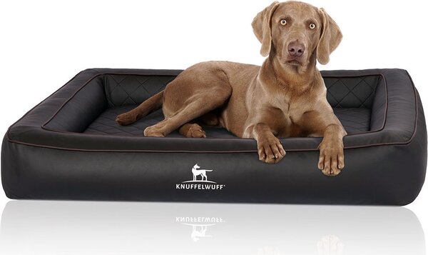 Knuffelwuff Letto ortopedico per cani in Pelle finta trapuntata al laser Hampstead 155 x 125 cm Nero
