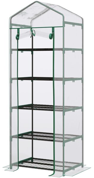 Serra in plastica Outsunny Mini-serra con 5 ripiani in plastica trasparente
