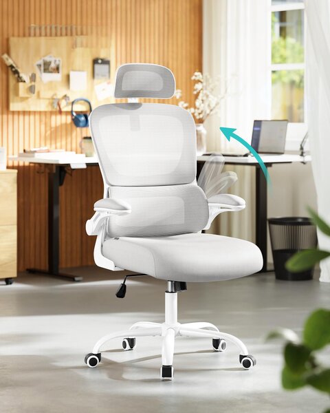 Sedia da ufficio, sedia a rete, design ergonomico, con tessuto a rete premium, funzione dondolo