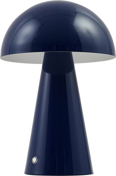 Lindby Lampada da tavolo ricaricabile a LED Nevijo, blu, Ø20cm, USB, dimmer