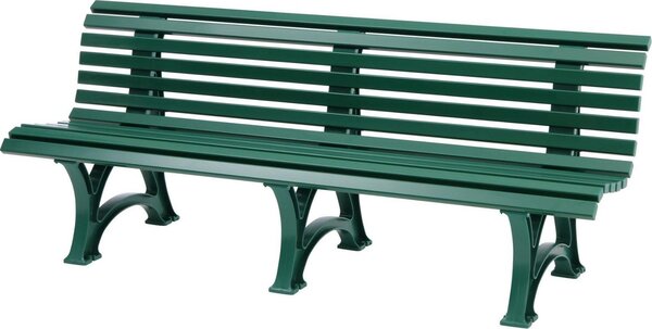 Panchina da giardino Jamaica | 4 posti | Verde | HxLxP 80x200x64cm | Plastica resistente agli agenti atmosferici e ai raggi UV | Panchina da parco Panchina da esterno Balcone da giardino Terrazza
