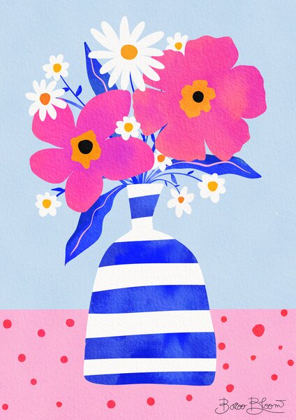 Illustrazione Maximalist Flower Vase, Baroo Bloom, (30 x 40 cm)