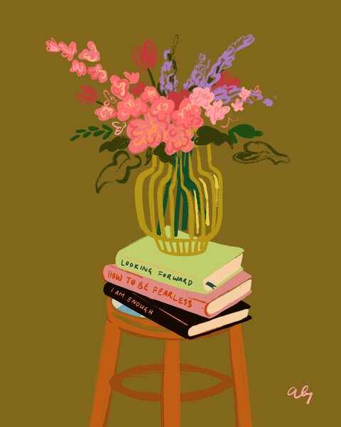 Illustrazione Floral Vase, Arty Guava, (30 x 40 cm)