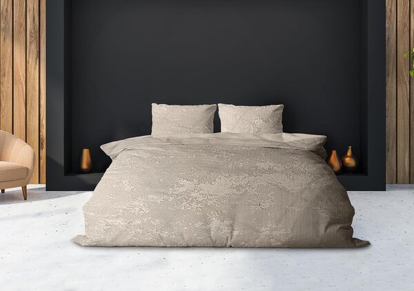 Copertura per piumino 3D in velluto, motivo a onda - Beige, dimensioni 140x200/220 cm