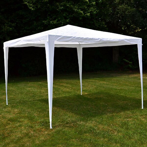 Gazebo VCM | dimensioni circa 3x3 m | telone PE idrorepellente 110g / m² | tenda per feste | tenda da giardino con struttura in acciaio | tenda per feste | bianco