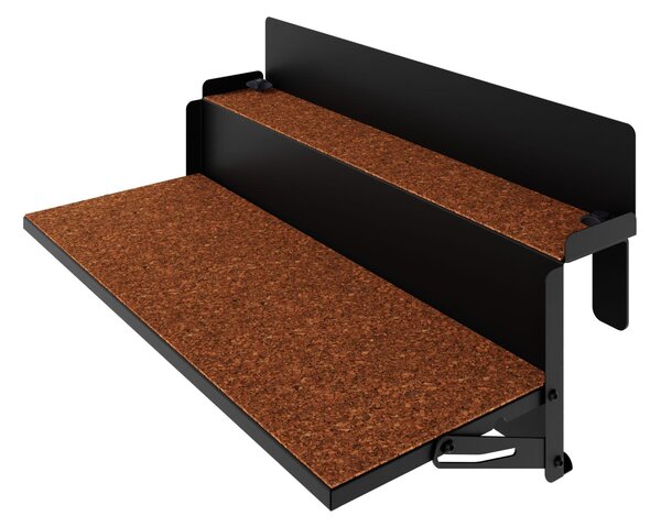 LEVIRA Tavolino da balcone pieghevole 64x35x29 cm Nero – Tavolino da balcone in metallo