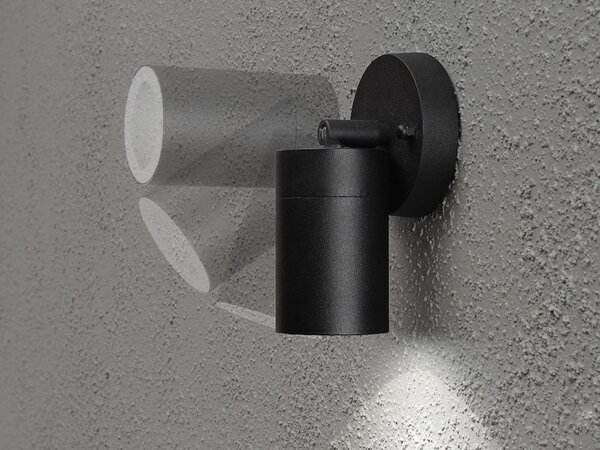 Lampada da parete LED per esterni, downlight orientabile, illuminazione per facciate, alluminio nero