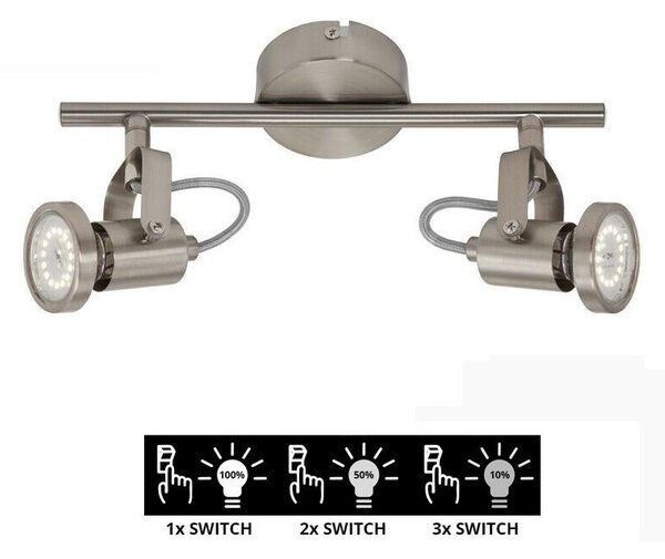 Briloner 2712-022 - Faretto LED dimmerabile SEMPLICE 2xGU10/5W/230V