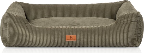Cuccia per cani Knuffelwuff in velluto a coste con carattere intrecciato a mano Olivia XL 105 x 75 cm Khaki